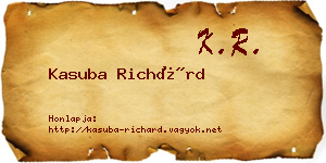 Kasuba Richárd névjegykártya