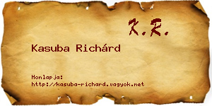 Kasuba Richárd névjegykártya